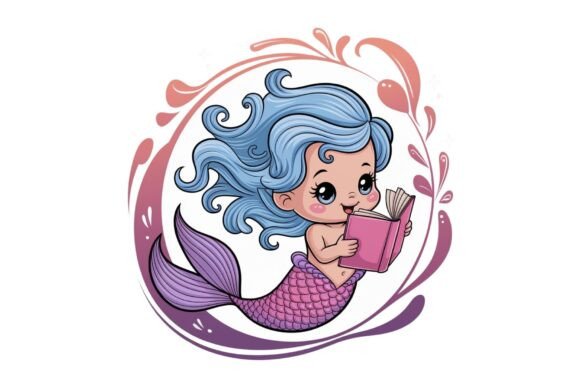 Download Retro Cartoon Mermaid Clipart PNG SVG - Premium Resources
