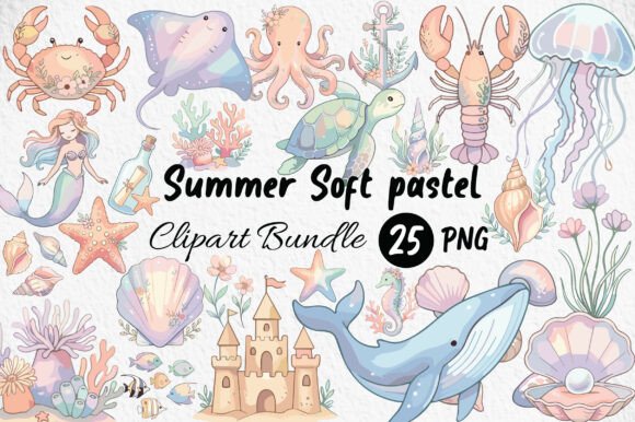 Download Summer Soft Pastel Clipart - Premium Bundle